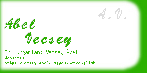 abel vecsey business card
